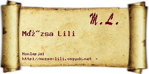 Mózsa Lili névjegykártya